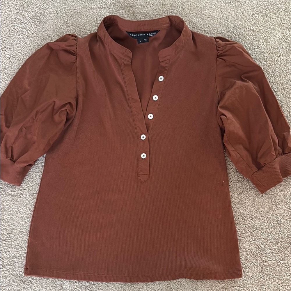Veronica Beard Brown Blouse with Elegant Design